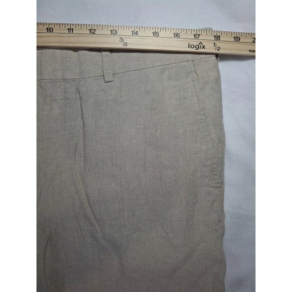 Jonh Nordstrom 36R Linen Dress Pants Luxury Beach Leisure Cream Trousers Vaca